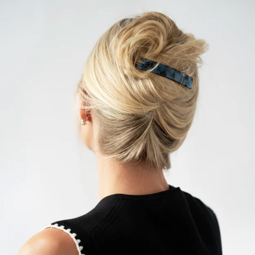 France Luxe Classic Rectangle Barrette - Blue Tokyo, NWT - Picture 2 of 12